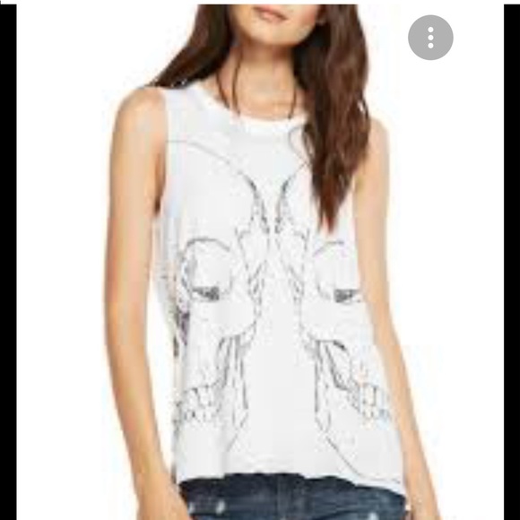 Chaser paper thin mirror skull 💀 tank top xs - Picture 1 of 5